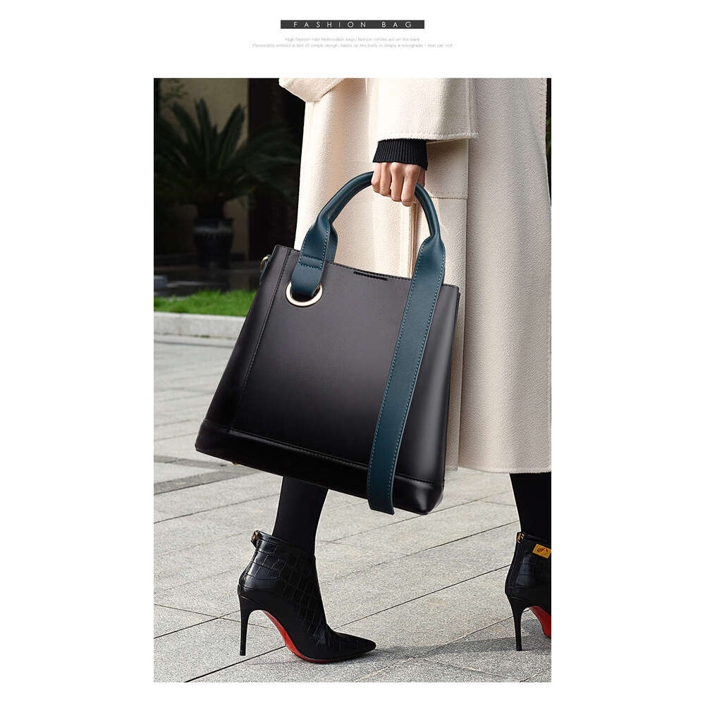 Women's Bags handbag Handbag, new bucket contrasting color women's crossbody bag, fashionable large capacity commuting tote bag for women