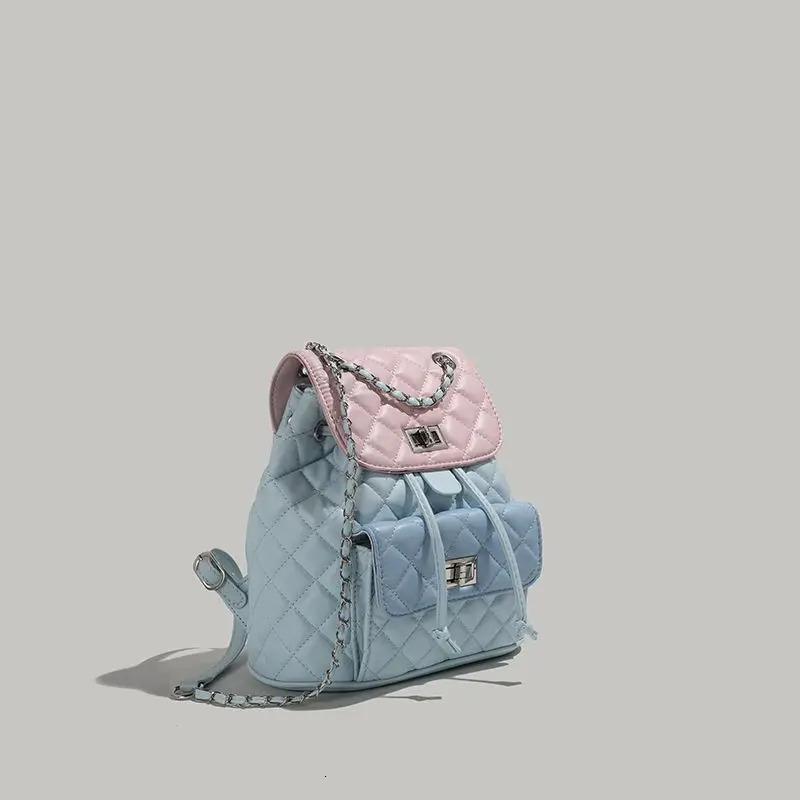 Advanced Sense Student Fashion Small Backpackk Lingge Chain Bags Lady Backpack Leisure Backpacks Trend Travel Bag 250102