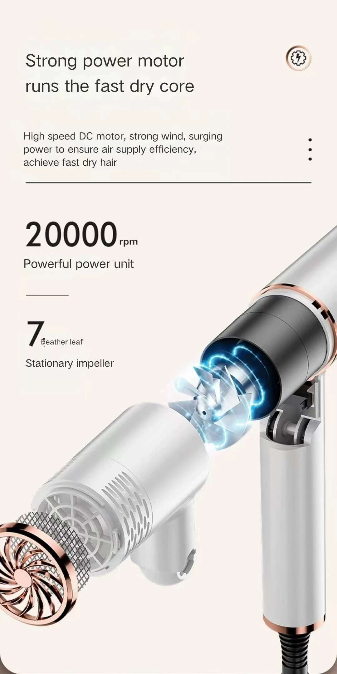 New Concept 1500W Powerful Dryer Quick Dry Intelligent Constant Temperature Hair Care Convenient Foldable