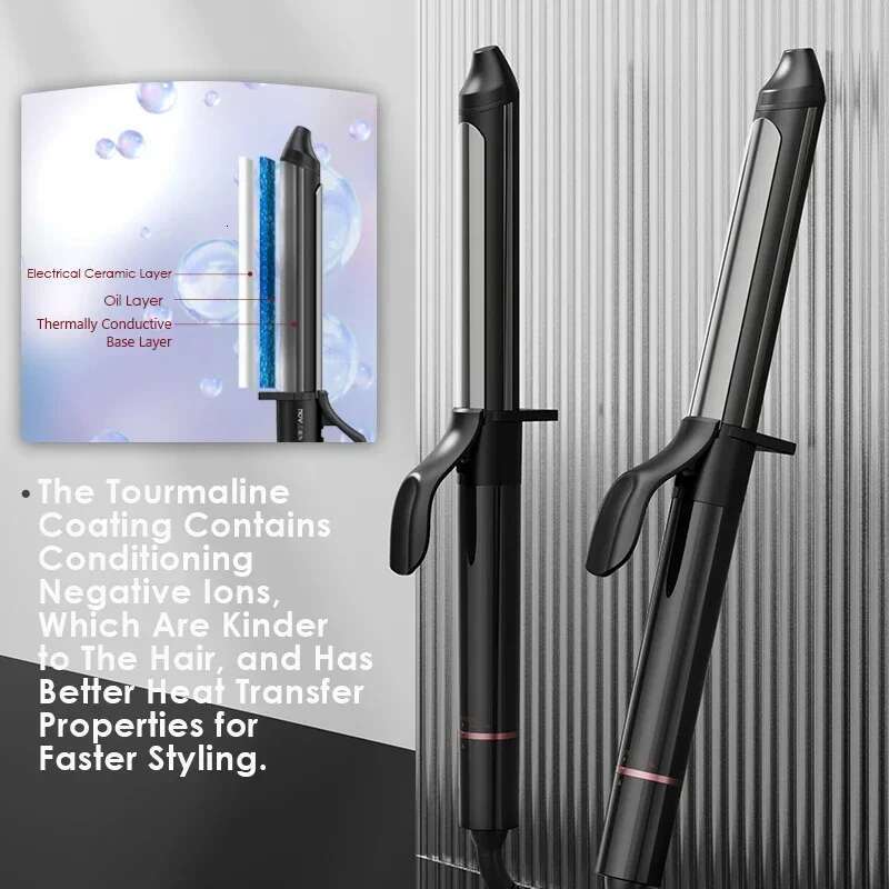 NOVUS 25mm Ceramic Curler LED Digital Temperature Display Curg Iron Roller Curls Wand Waver Hair Styg Tool