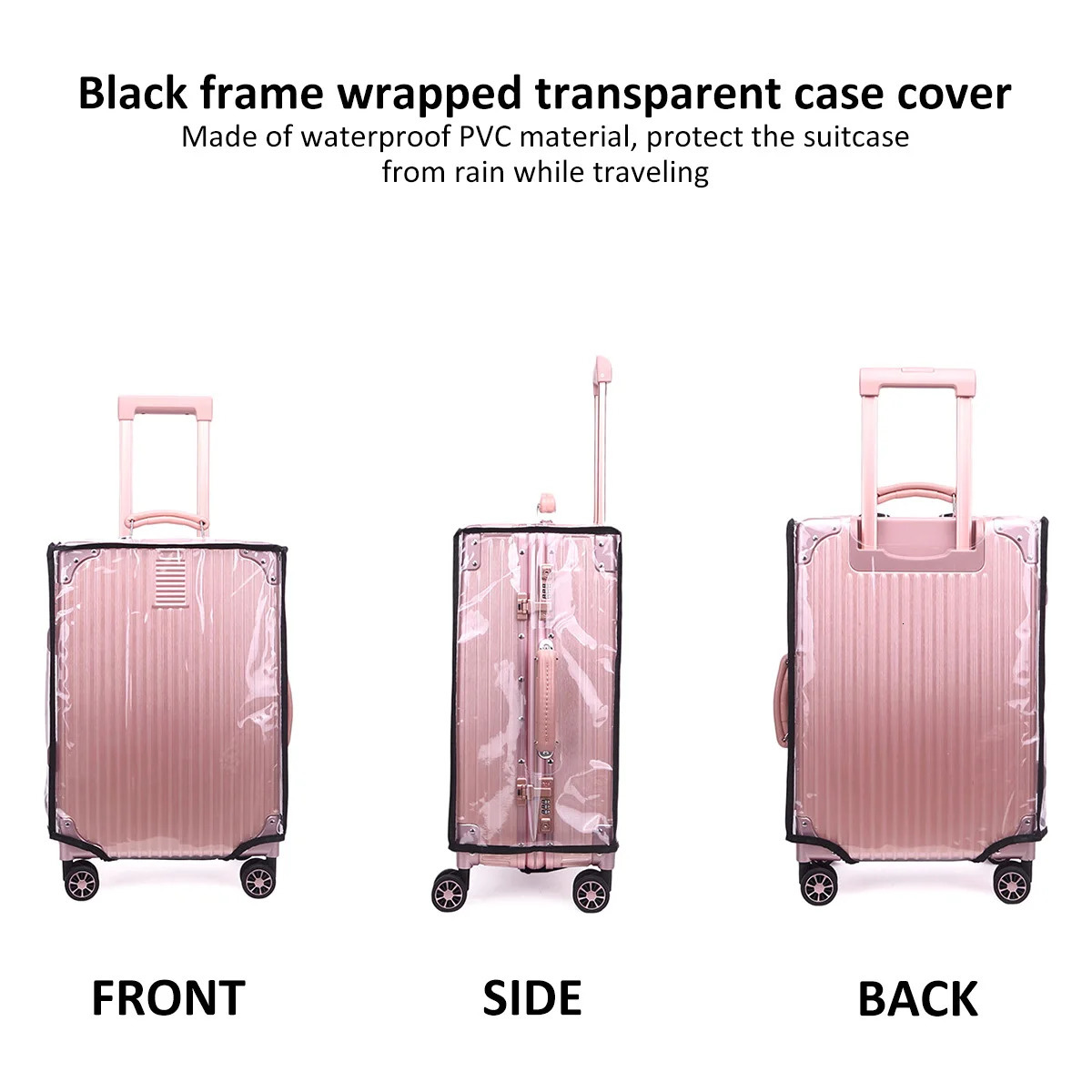 22/24/28in Luggage Cover Clear Dustproof Protector Cover Travel Suitcase Protector Cover Waterproof Trolley Case Suitcase Cover 250103
