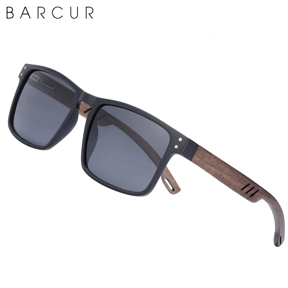 BARCUR Mens Sunglasses for Men er Natural Walnut Wood Sun Glasses Women Polarized Eyewear UV400 Eyewear 250106ww