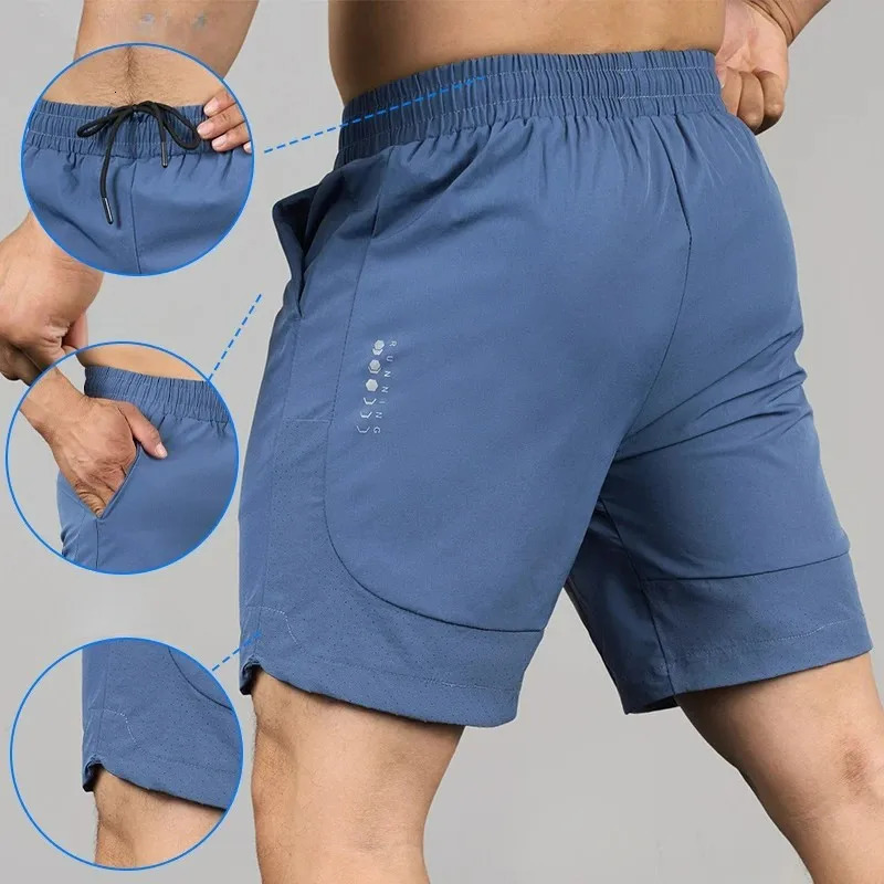 Training Shorts Men Running Quick Dry Breathable Lightweight Gym Sweat 7 Inch Workout Fitness Athletic Pants 250103