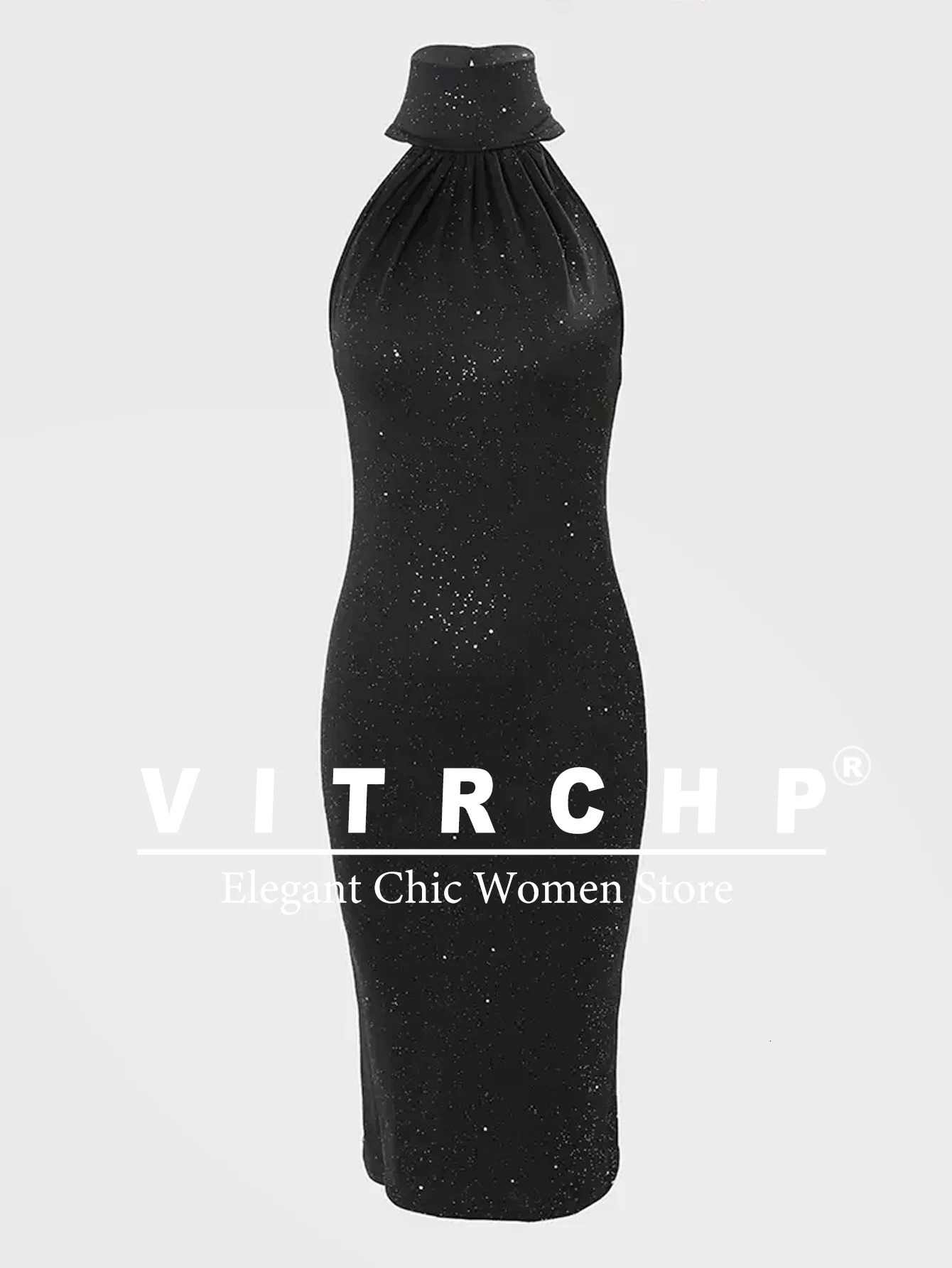 Sparkling Evening Dress Long Black High Neck Mermaid Womens Evening Dress Slit Formal Party Dress 2025 Years Dress 250103