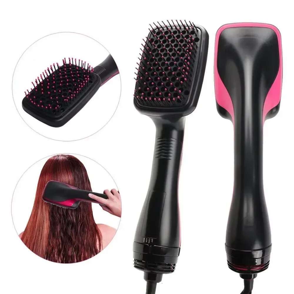 Hair Black and Pink Multifunctional Hairdryer One Step Ions Hot And Cold Air Wind Blow Dryer Brush With Comb