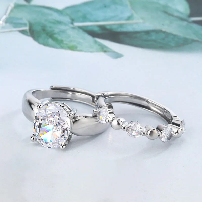 Couple ring White ice cut white quality ring hand jewelry 250103