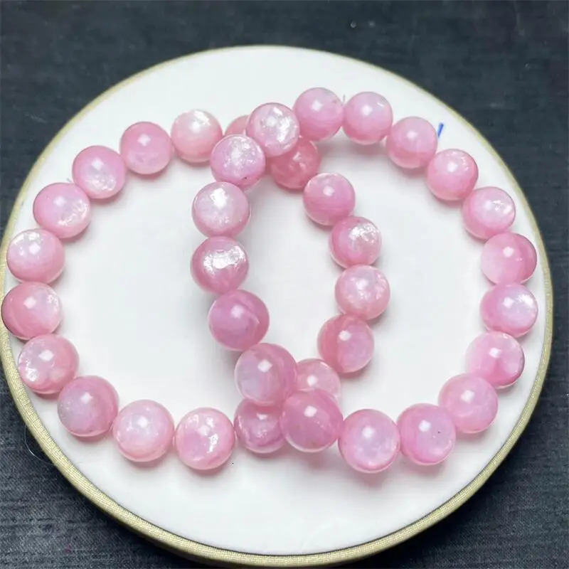 11MM Natural Pink Mica Quartz Bracelet Reiki Healing Fengshui Stone Fashion Jewelry For Women Holiday Gift 1PCS 250102