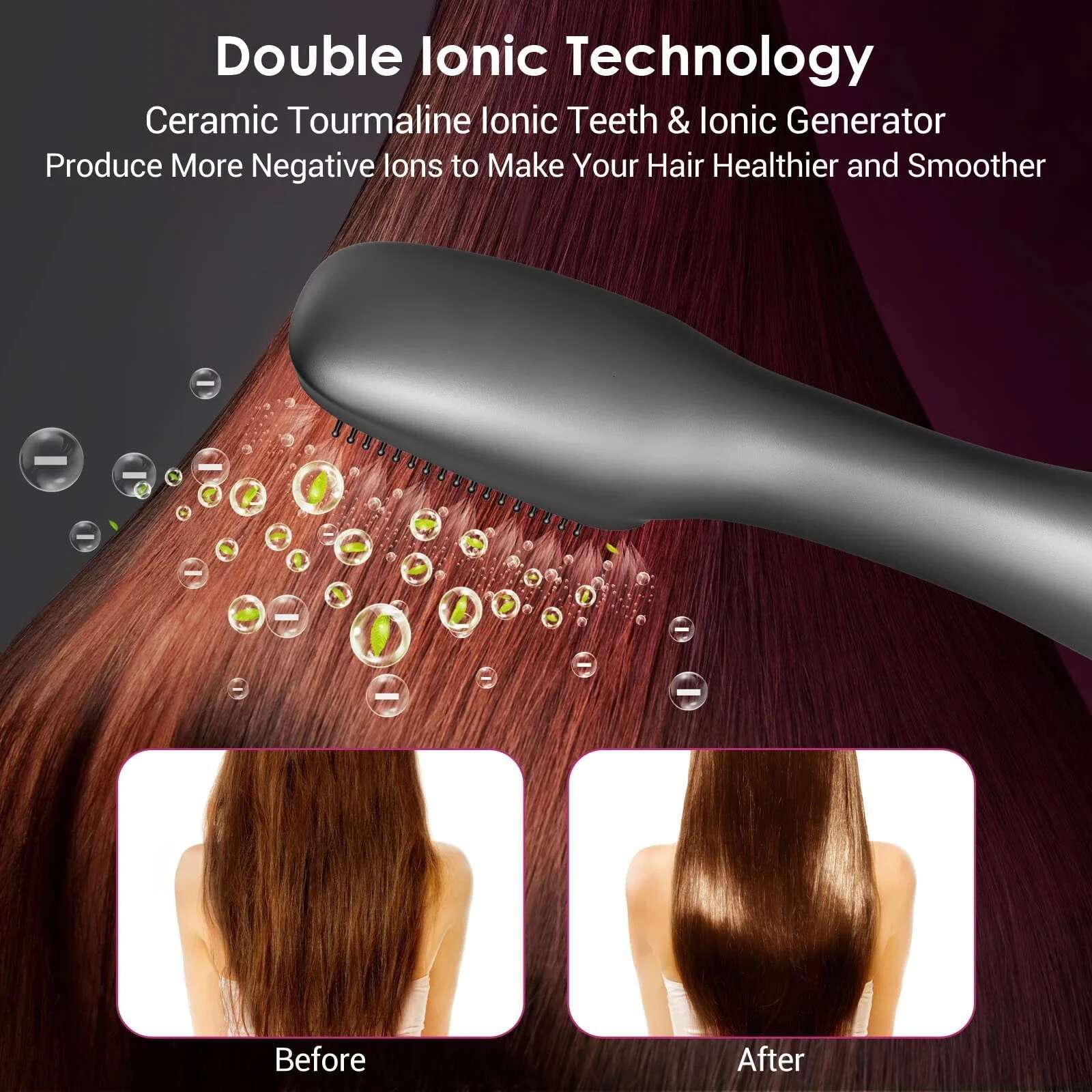 New 3 In 1 Hot Air Brushes Negative Ion Care Straightener Hair Brush Salon Electric Blow Dryer Comb For Women Dropshipping