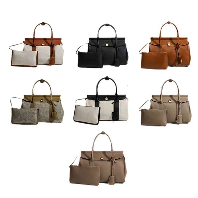 Capacity Spliced Color Leather Handbag 2025 Design Grained Cowhide Womens Tote Bag handbags
