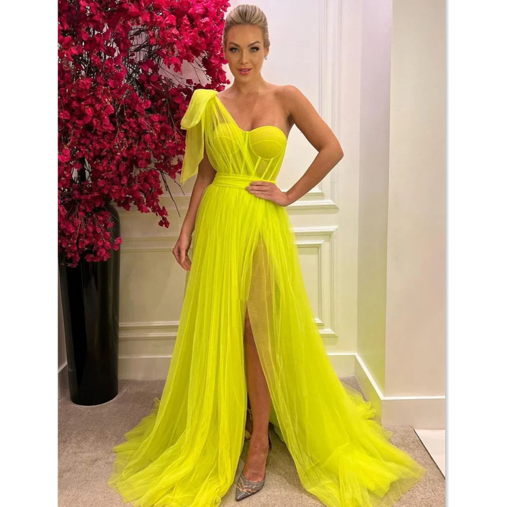 Single shoulder chiffon rose pink A-line party dress sexy side split party dress free customization of evening dress 250103