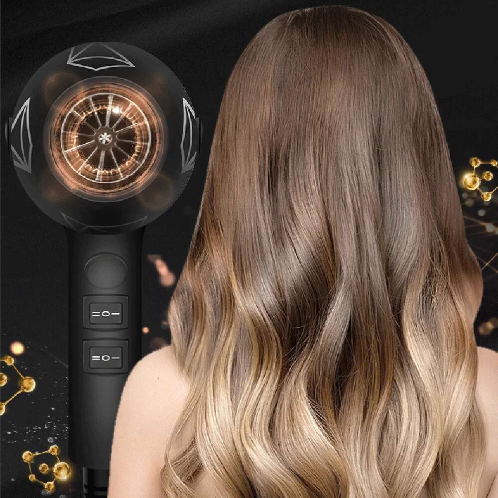 2400W Professional IONS Hair Dryer Blowdryer for Salon High Speed Strong Wind 6 Gears Low Noise 3.5m Cord Length Blower 2 Nozzle