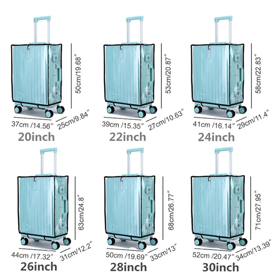 Luggage Cover Transparent Travel Luggage Protector Case PVC Baggage Cover Waterproof Dustproof Suitcase Protective Cover 250103