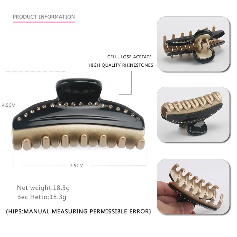 Handmade A Paris French Hair Claw Clip for Women Girls Elegant Acetate Hair Accessory Ornament Jewelry Tiara for Bridal 250106