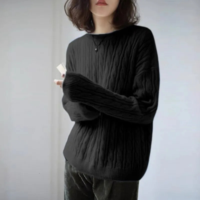 Autumn and winter Cashmere Sweaters Women Long Sleeve ONeck Knitwear Tops 250103