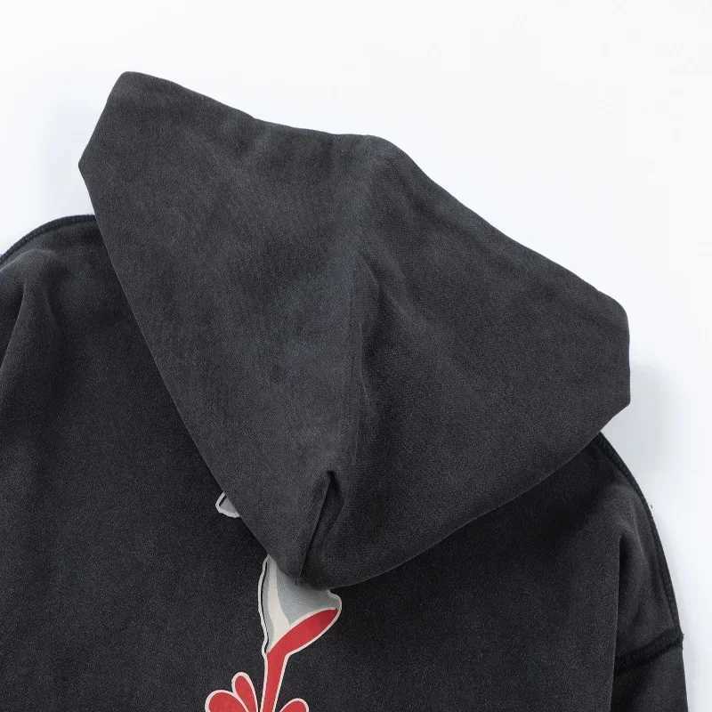 Men's Hoodies Sweatshirts Oversize Blk Washed Saint Holy Grail Hooded Hoodie Men Women Hip Hop Cuff Loose Sweatshirts Pullover J250109