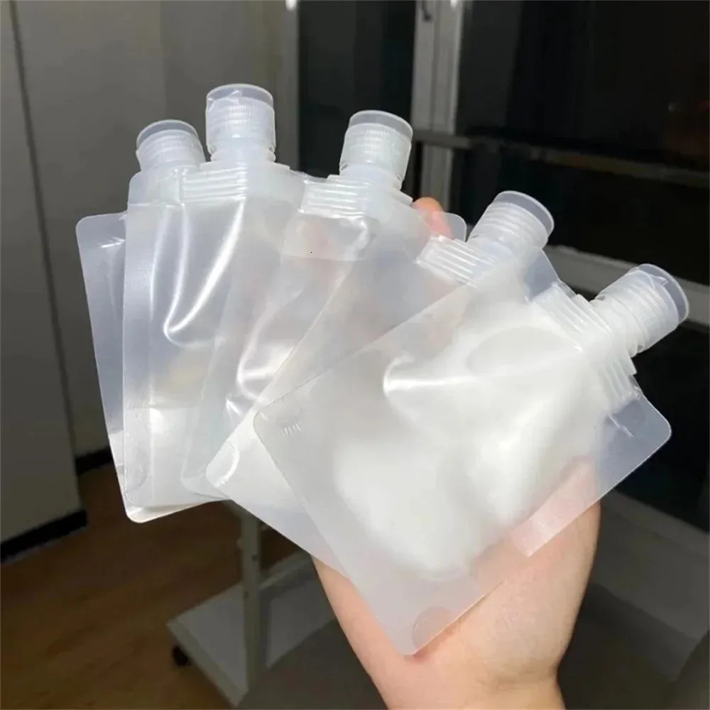 10 PCS 3050100ml Travel Size Empty Squeeze Bags Lotion Dispensing Reusable Liquid Leakproof Shampoo Cosmetic Storage 241226