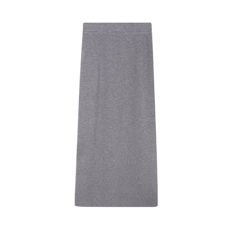 L11301 Knitted hip skirt women's spring fashion high waist slim wool mid-length skirt