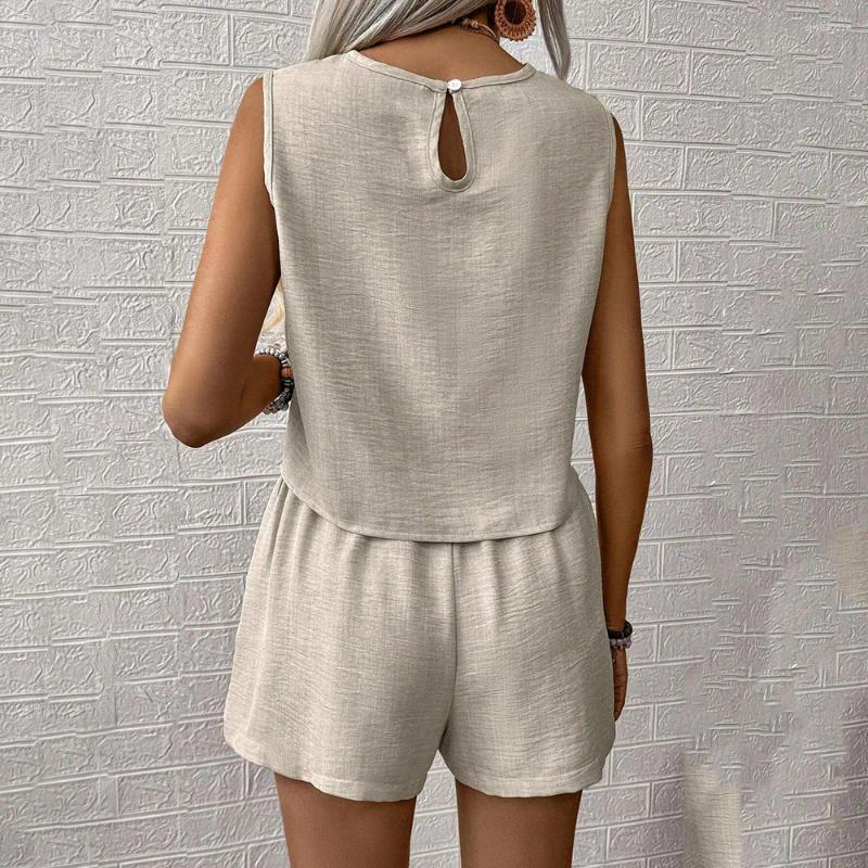 Women's Tracksuits Summer Shorts Sets Women 2025 Fashion Sleeveless Loose Tank Tops And Short Pants Two Piece Outfit Casual Femme Suit