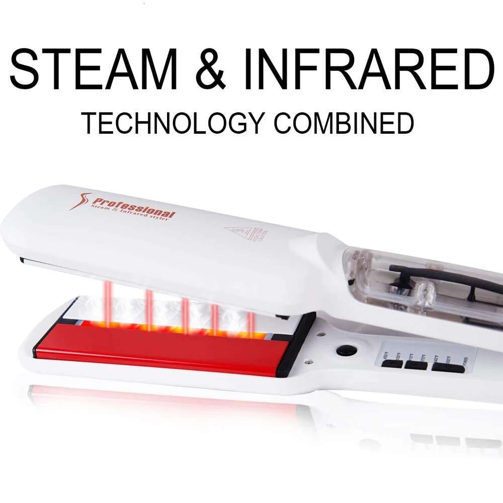 Infrared Steam Hair Straightener 450°F Ceramic 2 Inches Vapor Spray Care Flat Iron Professional Keratin Treatment Salon Tools