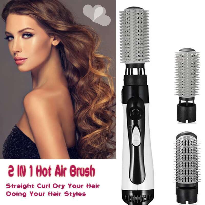 Multifunctional Straightener Hair Curg With Comb 1200W Round Blow Dryer Rotating Hot Air Brush