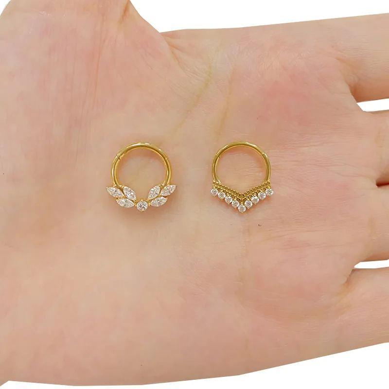 ASTM F-136 Ear Pair of Classic Plain Dome Nose Nipple Ring PIERC Earring Hoops Clicke Labret Rings Piercing Jewellery 250103