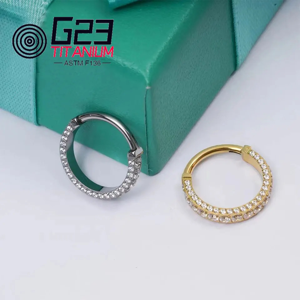 G23 Sterling ASTM F136 Hinge Cliker Open Sex Nose Ring Fashion Lady Piercing Jewelry 250103