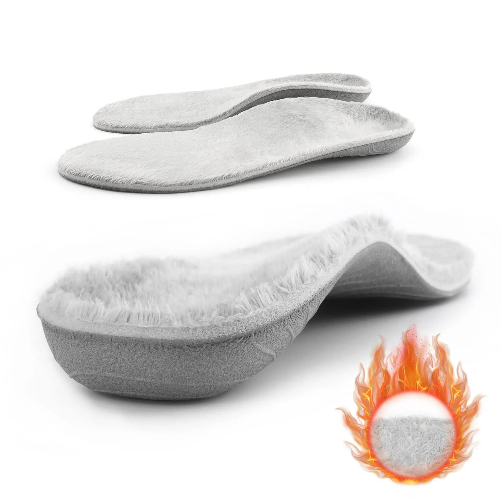 Arch Support Plantar Fasciitis Insoles Cushioned Winter Warm Cozy Fluffy Pads Men Women Heel Pain Work Boot Shoe Inserts 250106