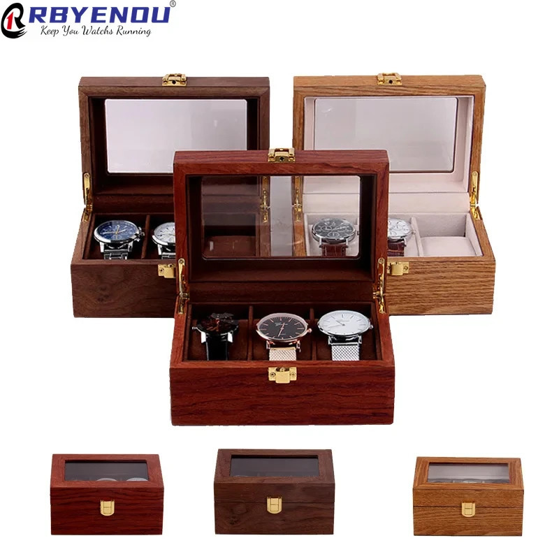 3-position household wooden watch box jewelry storage watch display wooden box wholesale surface customization womens gift 250102