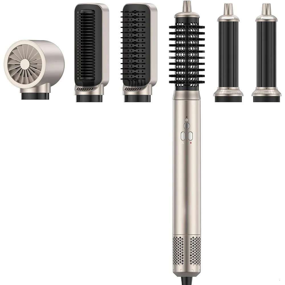 110,000 RPM High Speed 6 in1 Hair Dryer Brush Automatic Curg Iron Curler and Straightener Negative Ion Hot Air Comb Blowdryer