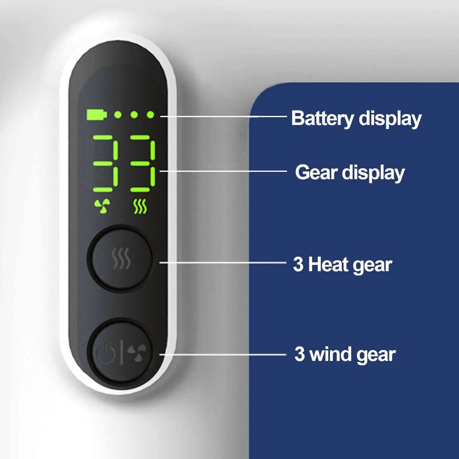 USB Lightweight 3 Heat Wind Settings Cordless Hair Dryer Long Battery Life Fast Drying Portable for Outdoor Camping