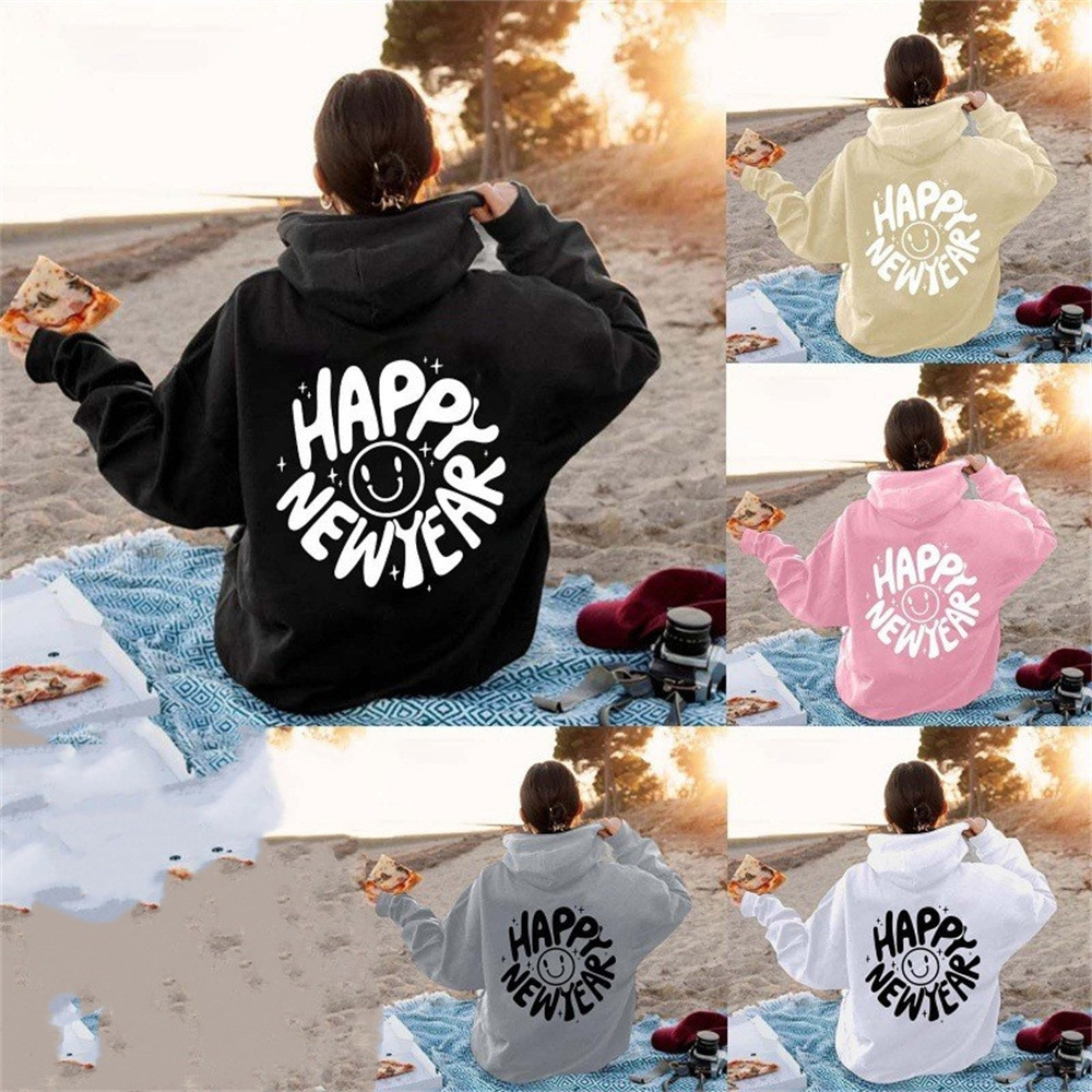 Letter Back Printed Sweatshirt Spring Autumn Men's And Women's Long Sleeved Versatile Casual Top Hooded Sweatshirt