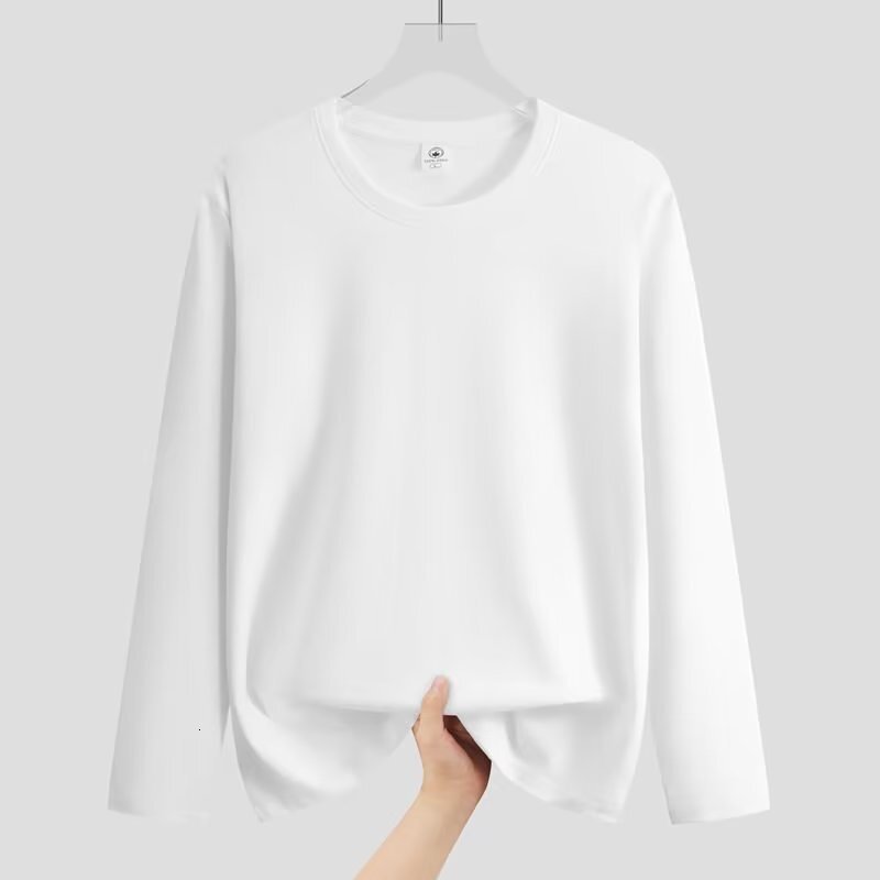 Solid color long sleeved T-shirt for men in autumn and winter Ins trendy loose inner layer base shirt mens and womens hoodie upper clothes