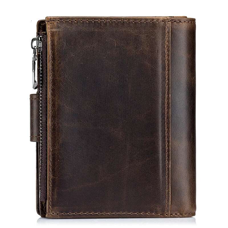 SCHLATUM Genuine Leather Business RFID Men Card Id Holder Coin Purse Travel Wallet Anti-Theft Swipe