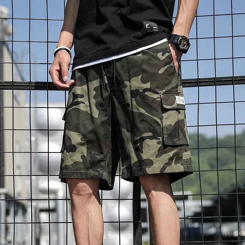 Summer Mens Camouflage Cargo Shorts Cotton Loose Shorts Jogger Multi Pocket Set Mens Casual Sports Shorts M-8XL 241230