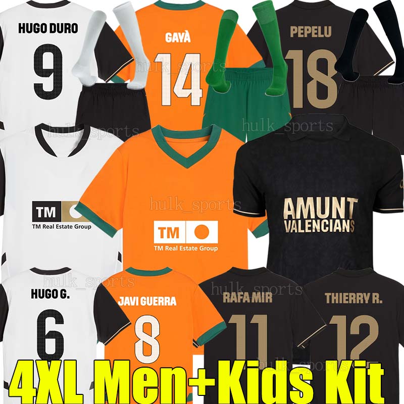 4XL 24/25 AMUNT VaLeNcIaS 3rd soccer jerseys PEPELU GAYA HUGO DURO RAFA MIR THIERRY R. HUGO G. DIAKHABY DIEGO LOPEZ 2024 2025 men kids kits socks set football shirt