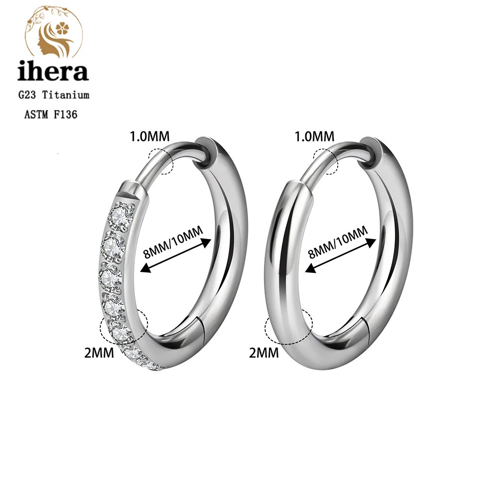 2/20PCS G23 Piercing Round Earrings Hoops with Zircon Ear Buckle Women Ear Tragus Cartilage Helix Piercing Jewelry 250106