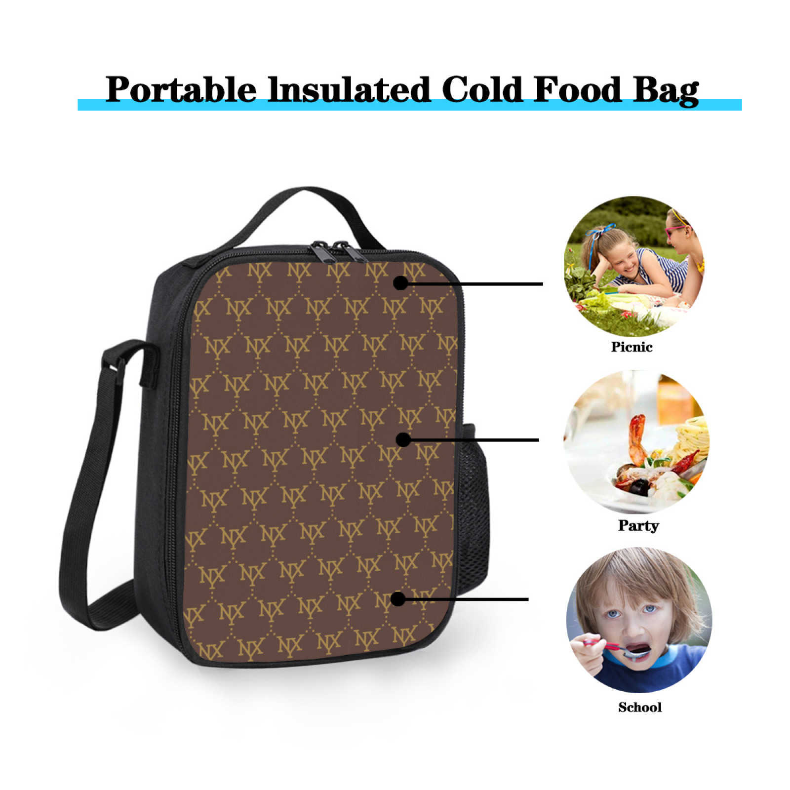 NXY Square Portable Thermal Insulation Meal Bag Designer Bag Shoulder Bag Ladies Purse High Quality Classic Fashion Handbag Crossbody Bag