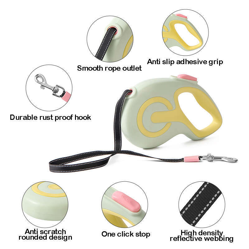DHpet 360° Tangle-Free Retractable Dog Leash Walking Leash with One-Handed Brake Pause Lock Suitable for Small and Medium-Sized Dogs