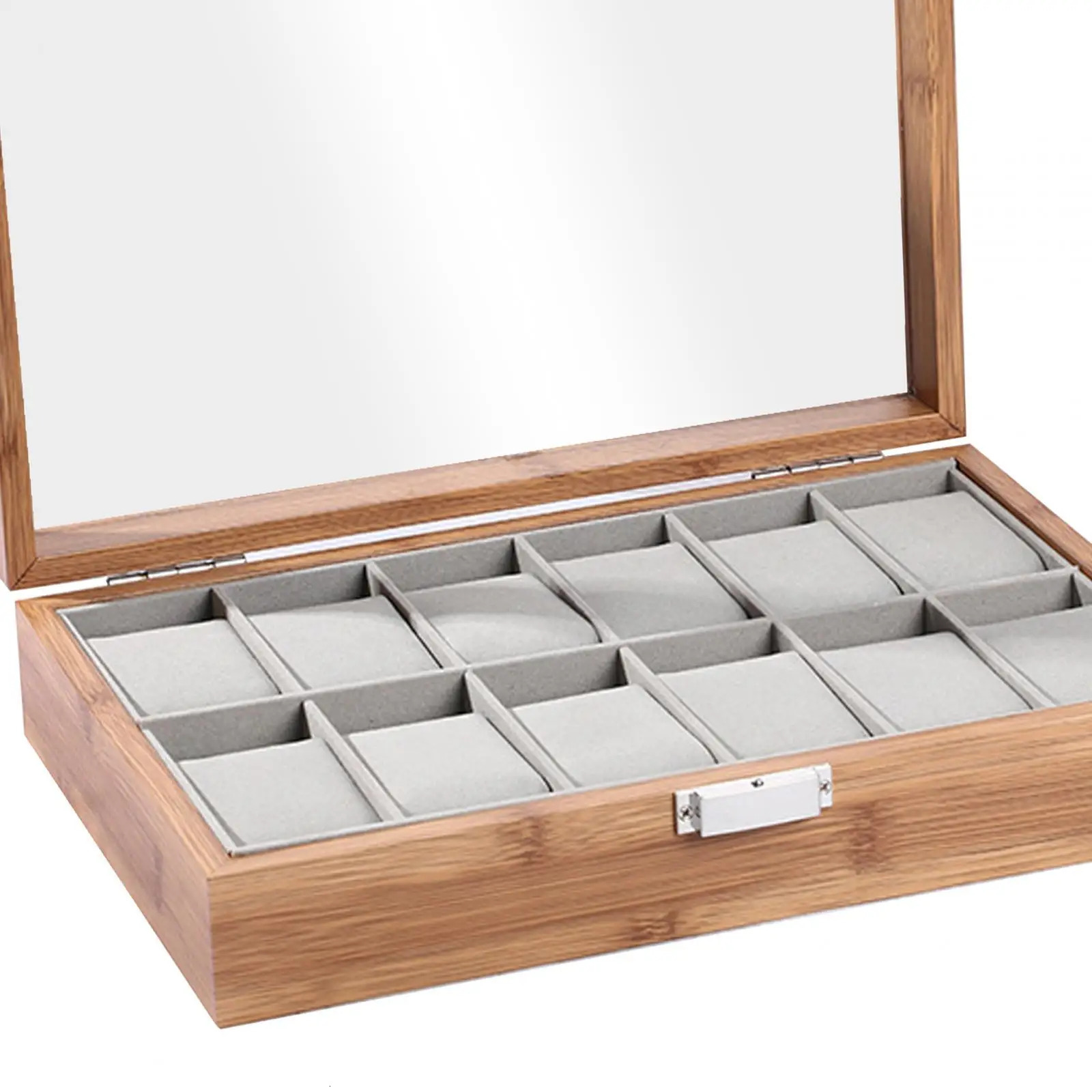 Wooden watch box display organizer with detachable pillow multifunctional portable watch storage box suitable for women 250102