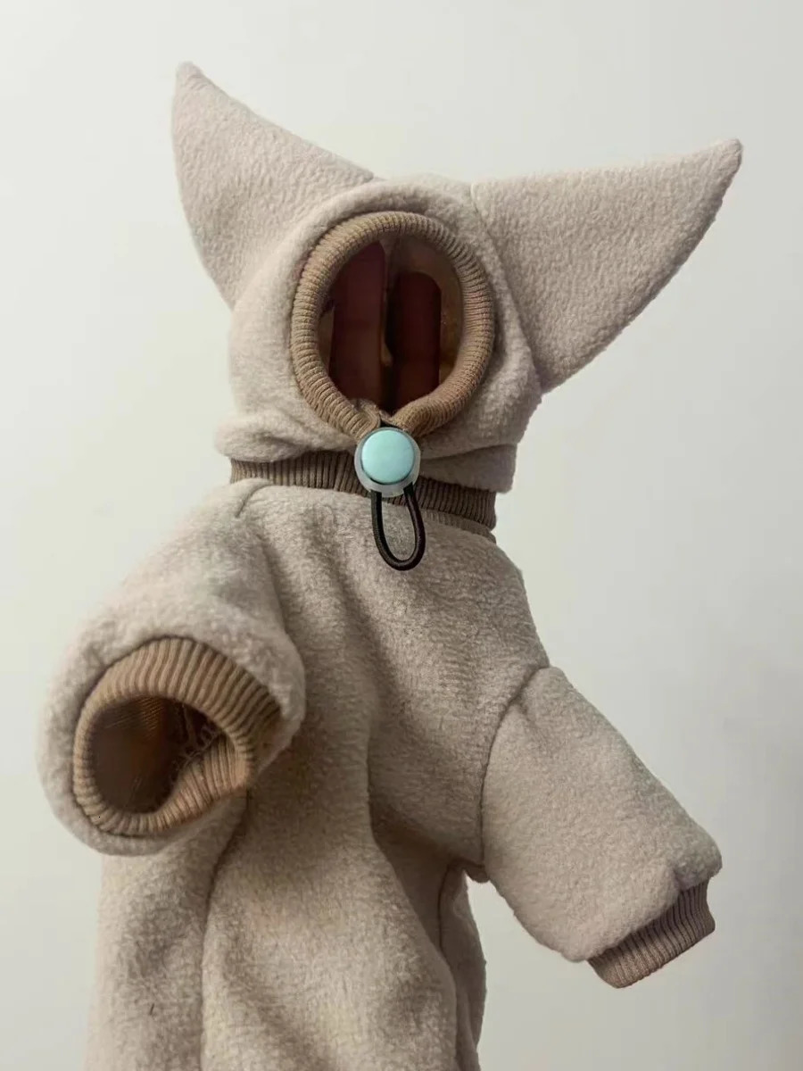 Winter Fleece Sweatshirt Hat Suit for Sphynx Cat Warm Fashion Blue Pink Coat for Kittens Spring Soft thick Jacket for Devon Rex 250106