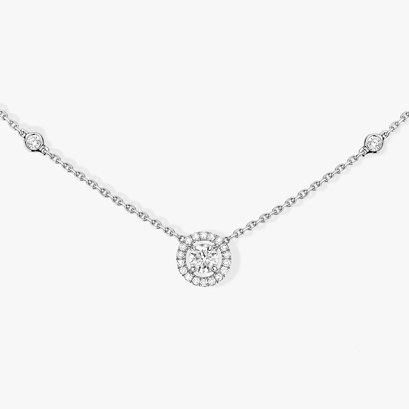 Sterling Silver Necklace for Women Small and Exquisite Mini Round with Embedded Diamonds Necklace S925 250106