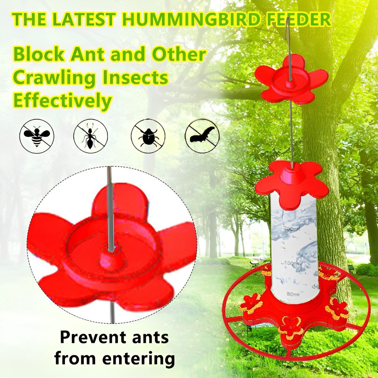 300ML Bird Feeder Drinker Hanging Honey Water Bird Feeder Anti-ants Leakproof Hummingbird Drinker for Home Garden Feeding Supply