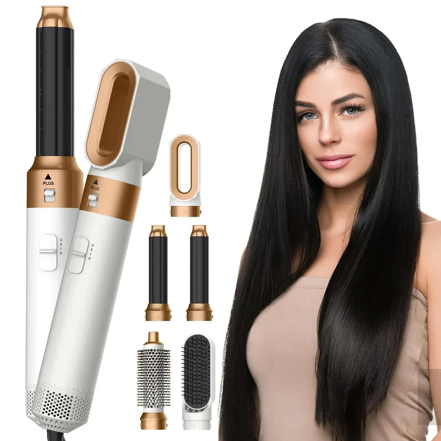 Professional 5 in 1 Hair Styler High Speed Hot Air Brush Powerful Blow Dryer Multifunctional Constant Negative Ions