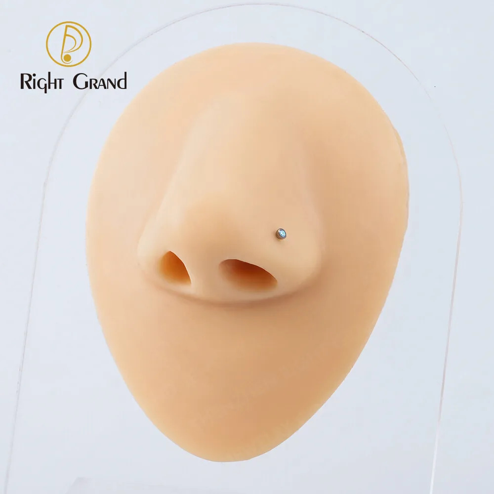 5pcs/lot Right Grand Implant Grade ASTM F136 Bezel Set Zirconia Curved Nose Screw 20 Large Gauge 250103