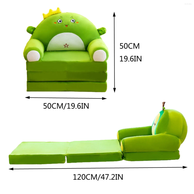 Pillow Plush Sofa Backrest Armchair 2 In 1 Foldable Cute Cartoon Lazy Children Flip Open Bed For Bedroom Folding No filling material
