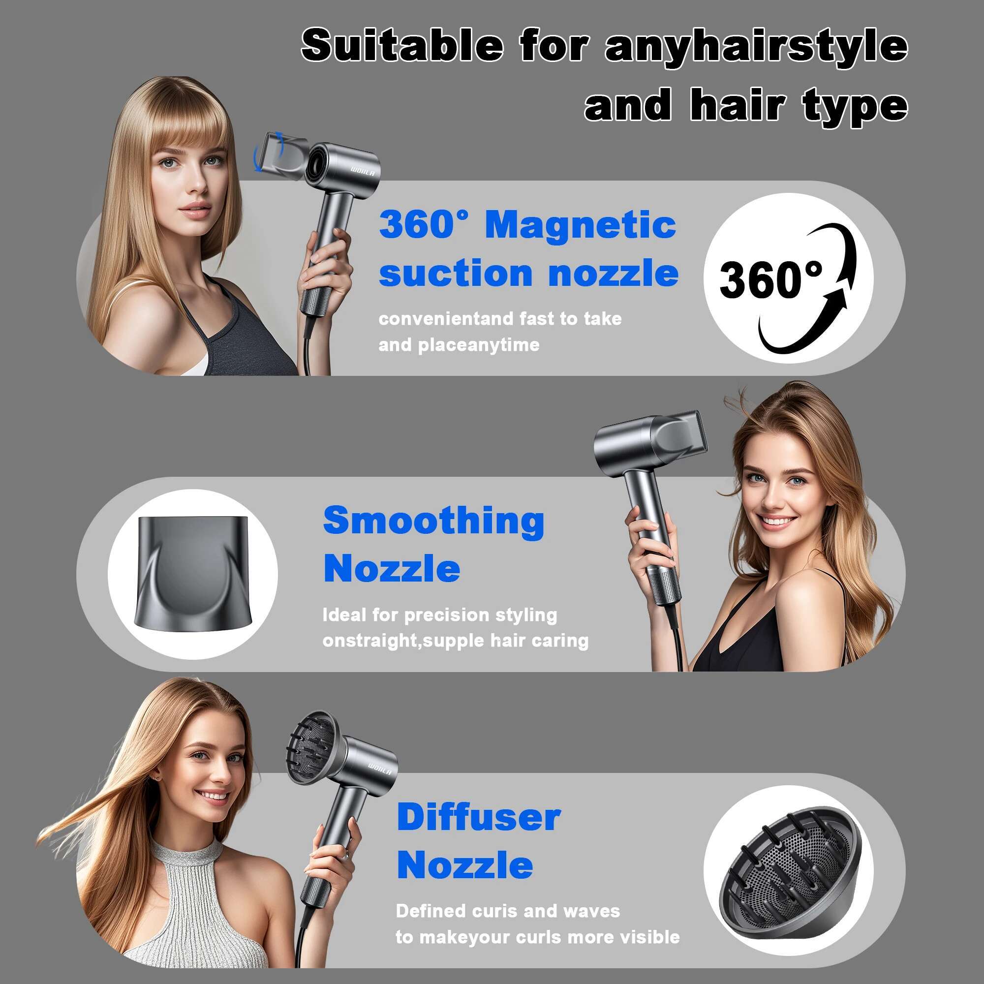 Speed 36m/s Super Dryer Leafless Hairdryer Personal Care Styg Negative Ion Tool Constant Anion Electric Hair Dryers