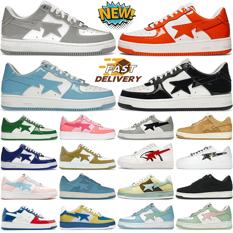 designer Casual shoes men women trendy sneakers black white red baby blue navy grey Pastel Green beige sail orange pink patent leather mens trainers fashion tennis