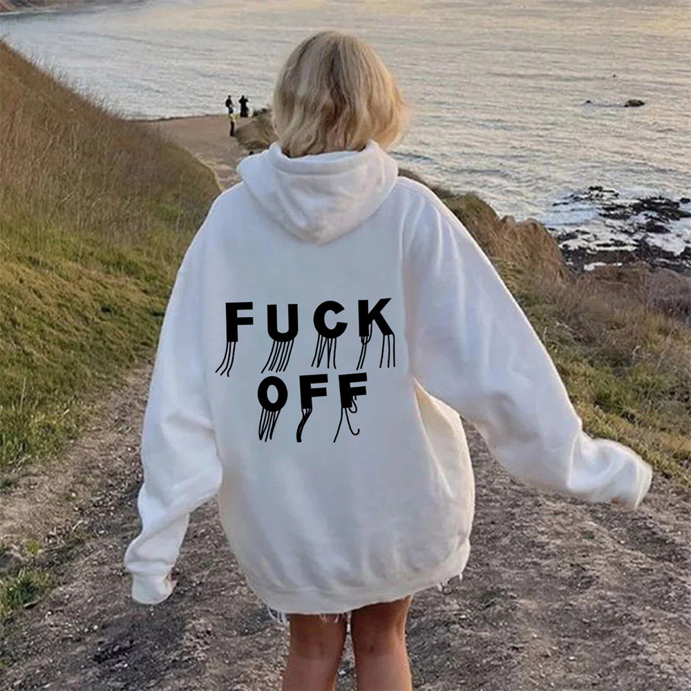 New Model With Free Shipping Tassel Hooded Hoodie Women's Letter Printed Loose Sport Top XS To 5XL