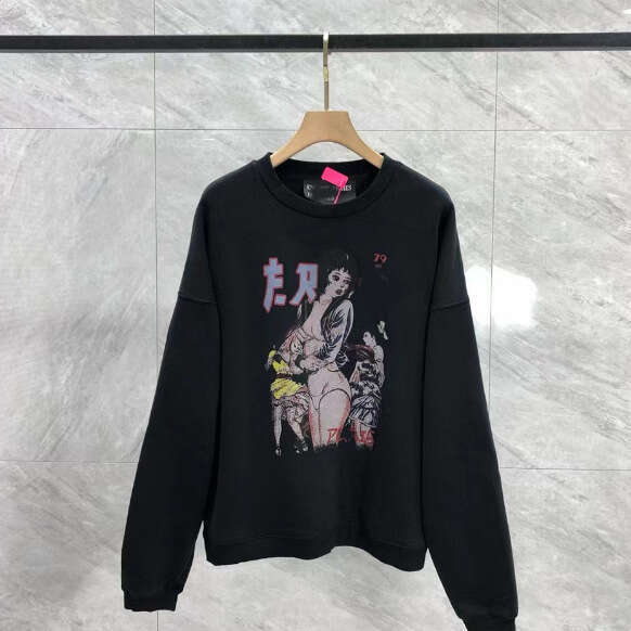 Melancholy Rich Second Generation Portrait Printed High Street Men's and Women's Loose Trendy Hoodie