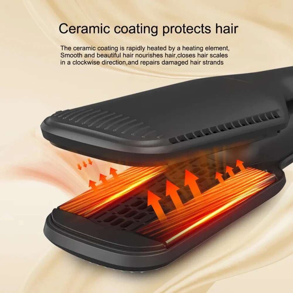 Professional Straightener With Hot Air Ionic Flat Iron 230°C Ceramic Coating Plate Hair Styler